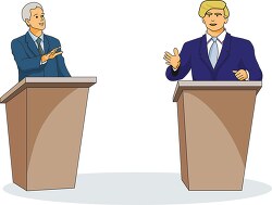 two men debating for the presidency clipart