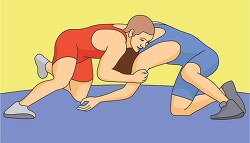 two opponents wrestling clinch technique