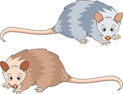two possum animal clipart