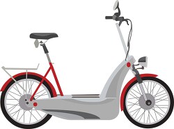 two wheeled red electric bicycle clipart