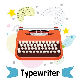 typewritter picture with alphabet letter T learning words