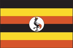 Uganda flag flat design clipart