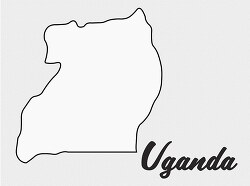 uguanda country map black white clipart
