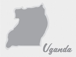 uguanda country map gray clipart
