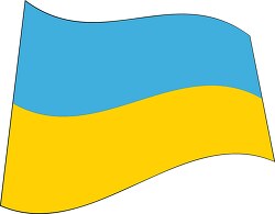 Ukraine flag flat design wavy clipart