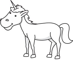 unicorn horse black white outline cliprt