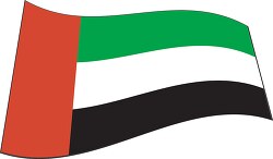 United Arab Emirates flag flat design wavy clipart