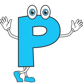 upper case letter P cartoon alphabet