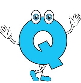 upper case letter Q cartoon alphabet
