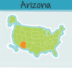 us map state arizona square clipart image