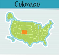 us map state colorado square clipart image
