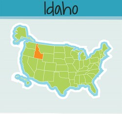 us map state idaho square clipart image