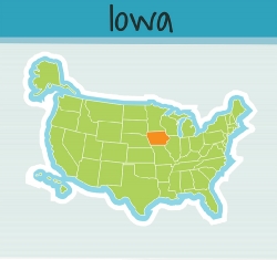 us map state iowa square clipart image