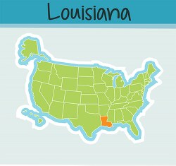 us map state louisiana square clipart image