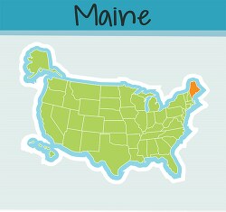 us map state maine square clipart image