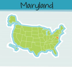 us map state maryland square clipart image