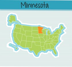 us map state minnesota sq clipart image