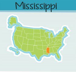us map state mississippi square clipart image
