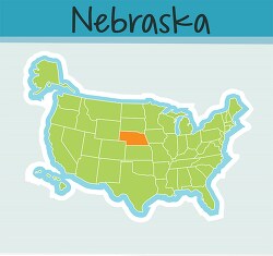 us map state nebraska square clipart image