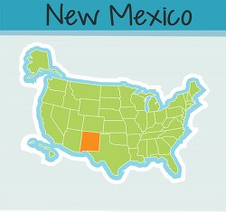 us map state new mexico square clipart image