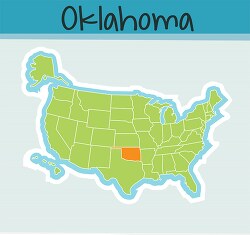 us map state oklahoma square clipart image