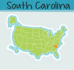 us map state south carolina square clipart image