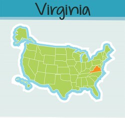 us map state virginia square clipart image