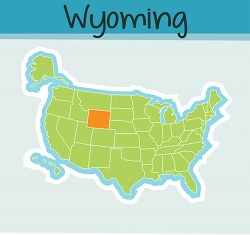 us map state wyoming square clipart image
