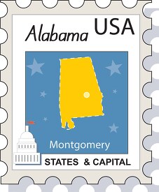 us state alabama stamp clipart