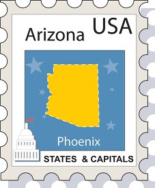 us state arizona stamp clipart