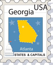 us state georgia stamp clipart