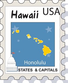 us state hawaii stamp clipart