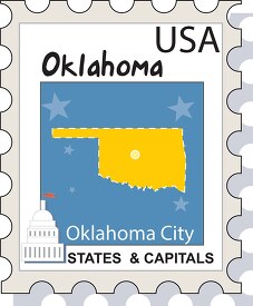 us state oklahoma stamp clipart