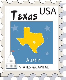 us state texas stamp clipart