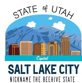 utah state capital salt lake city nickname beehive state vector 