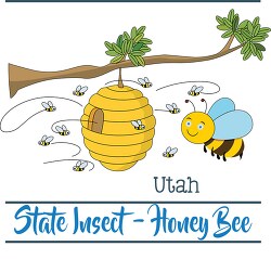 Utah state insect the honey bee clipart image