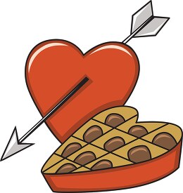 valentine heart candy box clipart