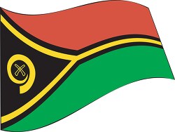 Vanuatu flag flat design wavy clipart