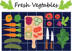 variety of vegetables living healthy life clipart