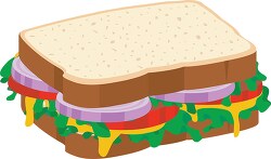 vegvegetable sandwich on sliced bread 
