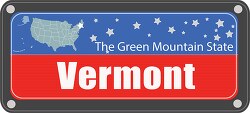 vermont state license plate with nickname clipart