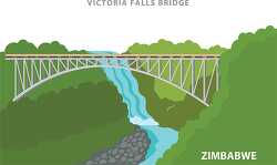victoria falls bridge zimbabwe africa vector clipart
