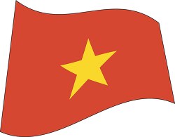 Vietnam flag flat design wavy clipart