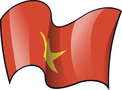 Vietnam wavy country flag clipart