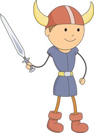viking boy with helmet sword 1014