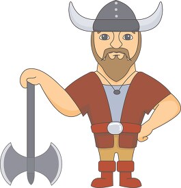 viking man with helmet axe 