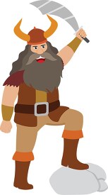 viking man with wielding sword graphic image clipart