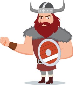 viking wearing horned helmet with armour norway clipart