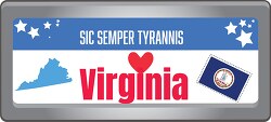 virginia state license plate with motto clipart