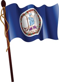viriginia state flag on a flagpole